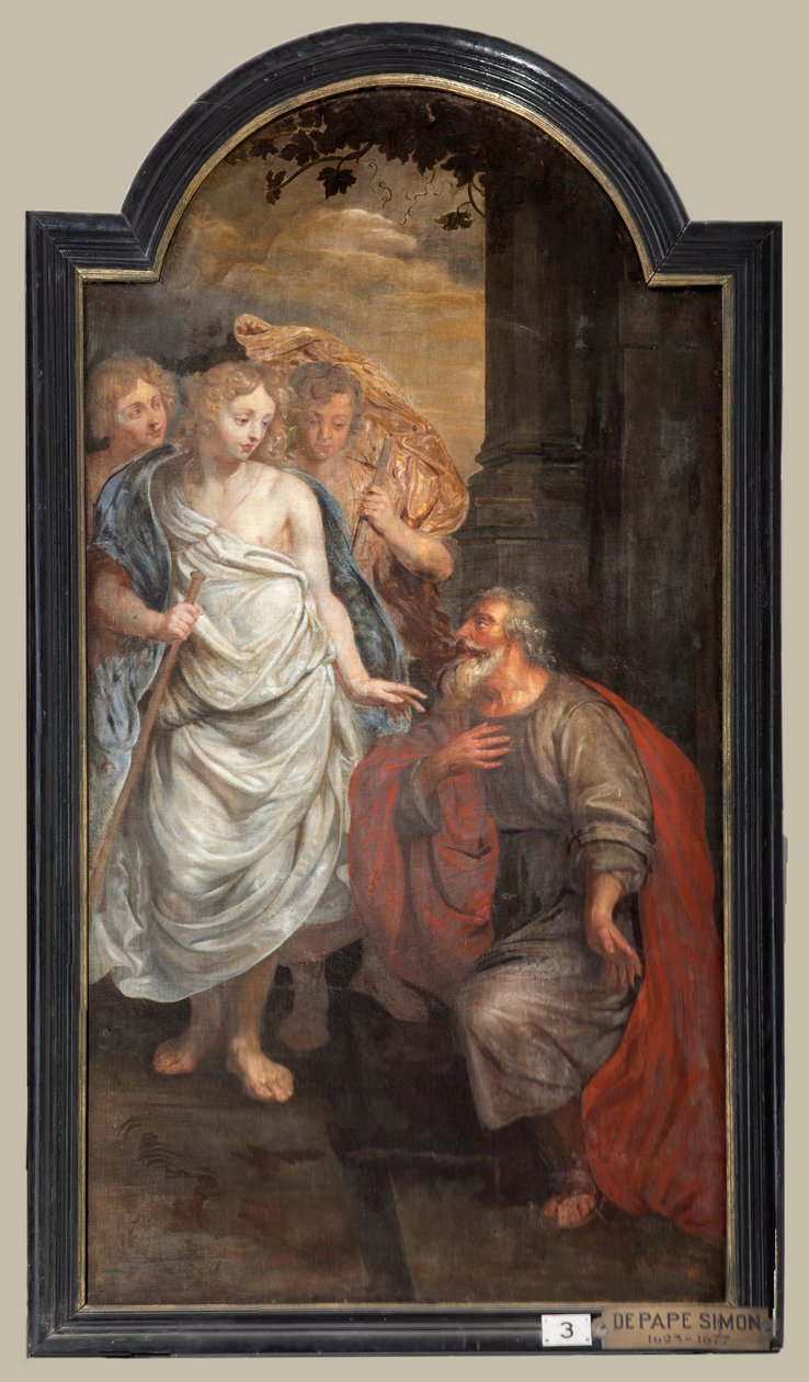 Bölge kilisesi (Sint-Walburgakerk). Boyama, triptik. Simon De Pape (?). Hıristiyan kölelerin Türklere kurtuluşu. by Simon II de Pape