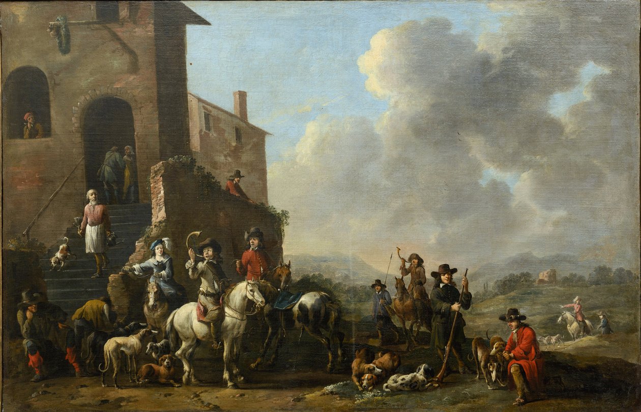 Douw için av için hazırlanıyor, Simon Johannes van (yaklaşık 1630-1677