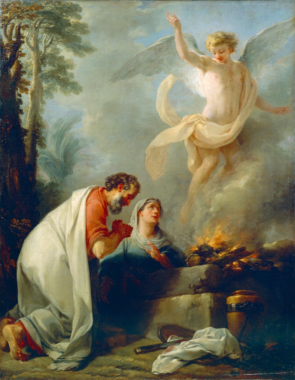 Şimşon'un babası Manoah'ın kurban edilmesi, Simon Julien (1735-1800), tuval üzerine yağlı boya, yaklaşık 1760 by Simon Julien