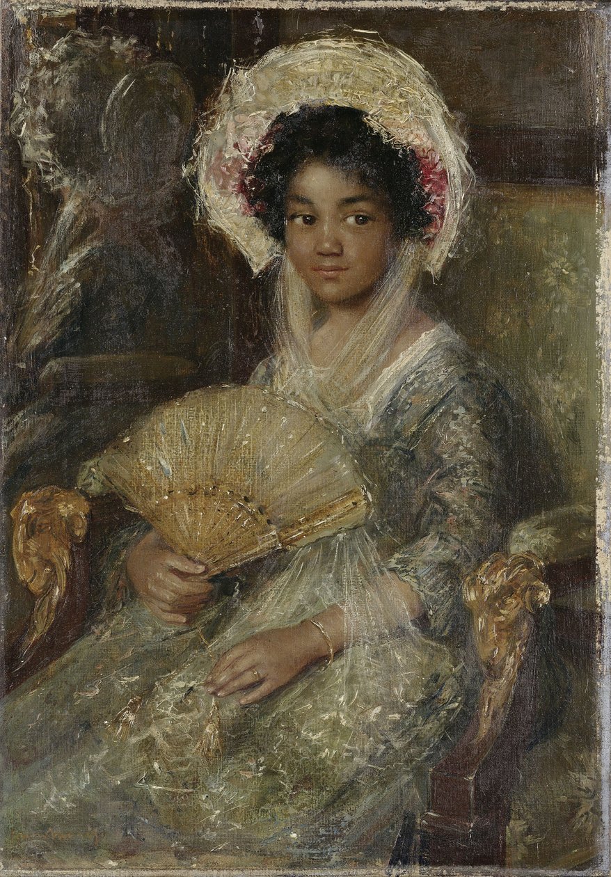 Hayranı Olan Genç Kadın, c. 1906 (tuval üzerine yağlı boya) by Simon Maris