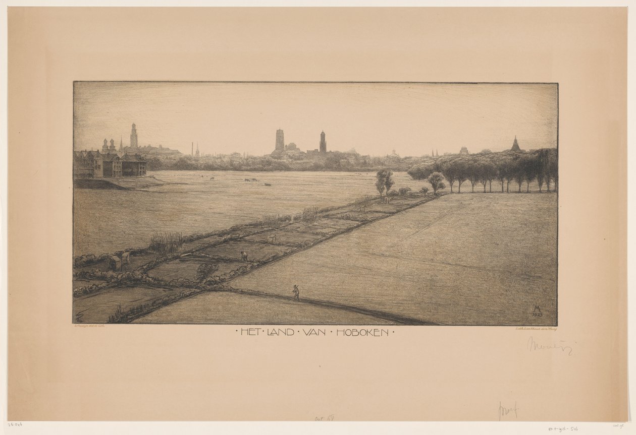 Hoboken Ülkesi (nesne üzerindeki orijinal başlık) by Simon Moulijn (signed by artist)