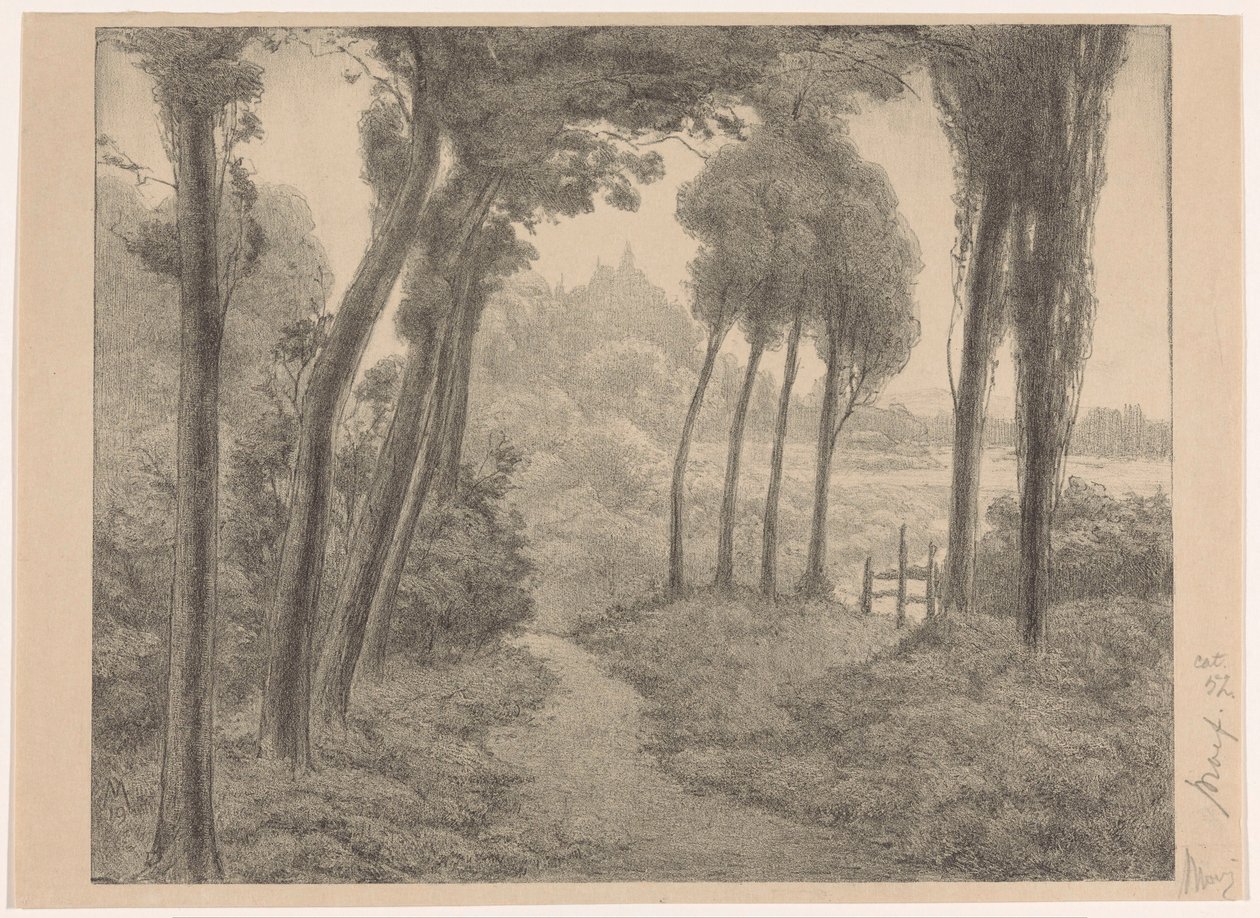 Orman yolu ile manzara by Simon Moulijn (signed by artist)