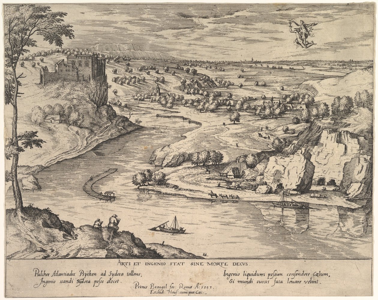 Merkür Kaçıran Ruh ile Nehir Manzarası, yaklaşık. 1595. by Simon Novellanus
