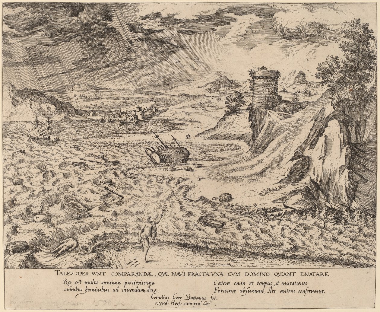 gemi enkazı by Simon Novellanus after Cornelis Cort
