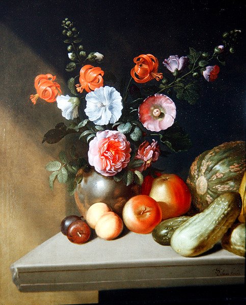 Güller, Delphiniumlar ve Zambaklar ile Natürmort by Simon Peter Tilmann