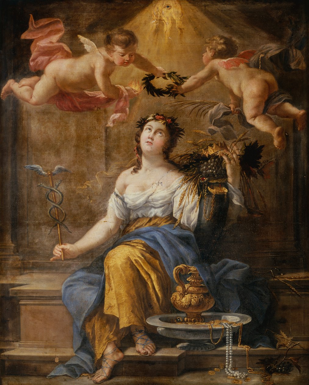 Bir Kamusal Saadet Alegorisi (tuval üzerine yağlı boya) by Simon Vouet