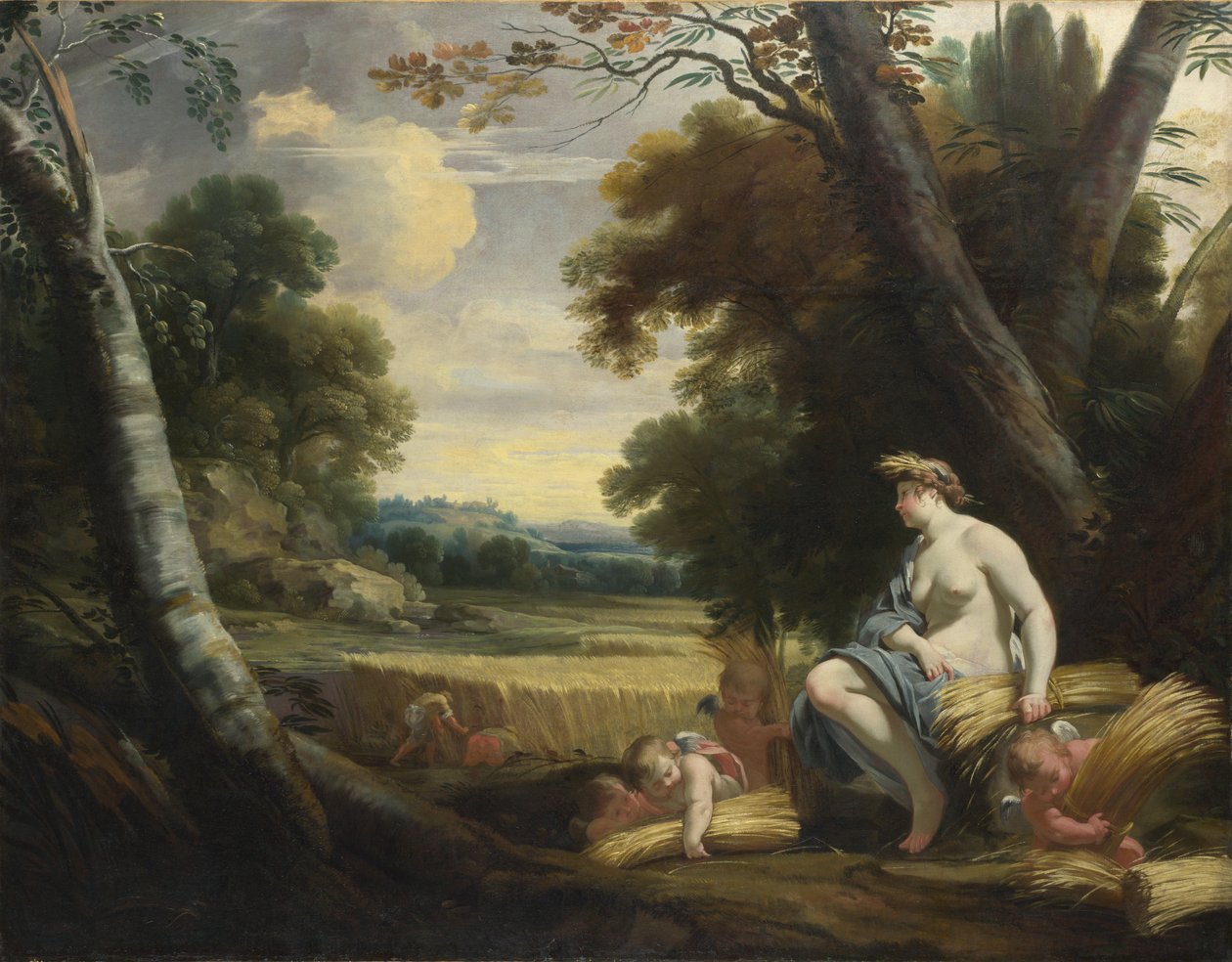 Ceres ve Hasat Erosları, c. 1635 by Simon Vouet