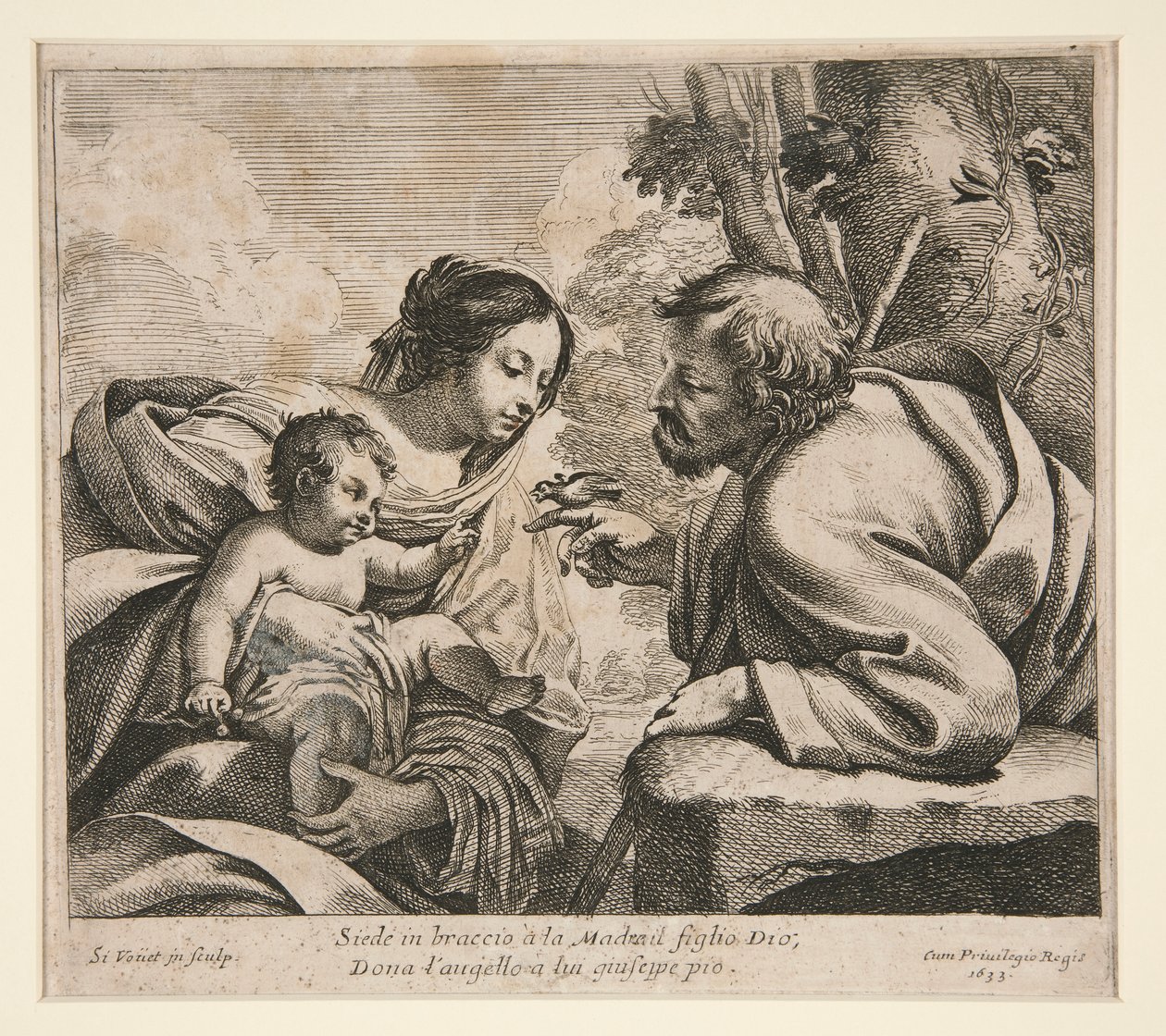 Bir kuş ile kutsal aile by Simon Vouet