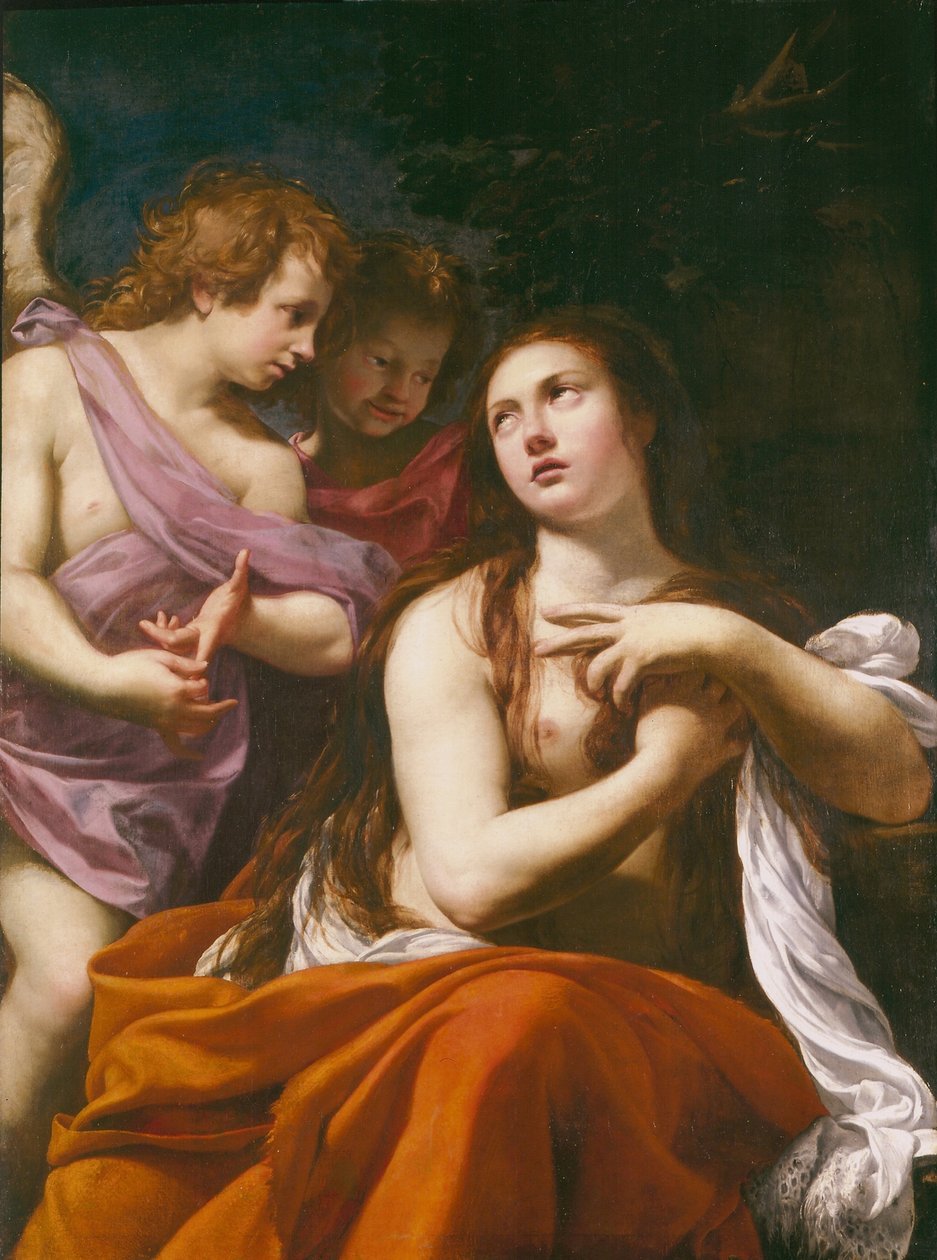 Mecdelli Meryem ve iki Melek, 1621. by Simon Vouet