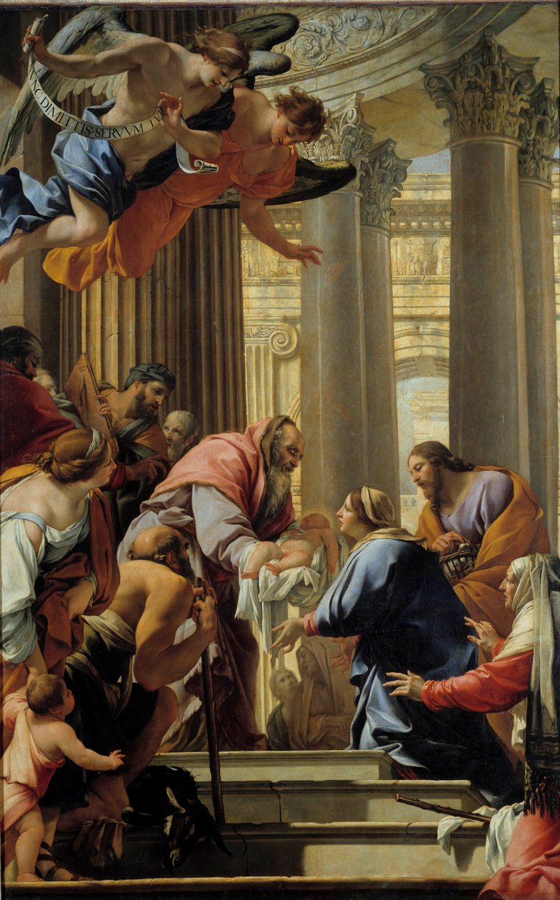 Tapınakta Sunum Tablosu Simon Vouet (1590-1649) 17. Yüzyıl Güneşi. 3,93x2,5 m by Simon Vouet