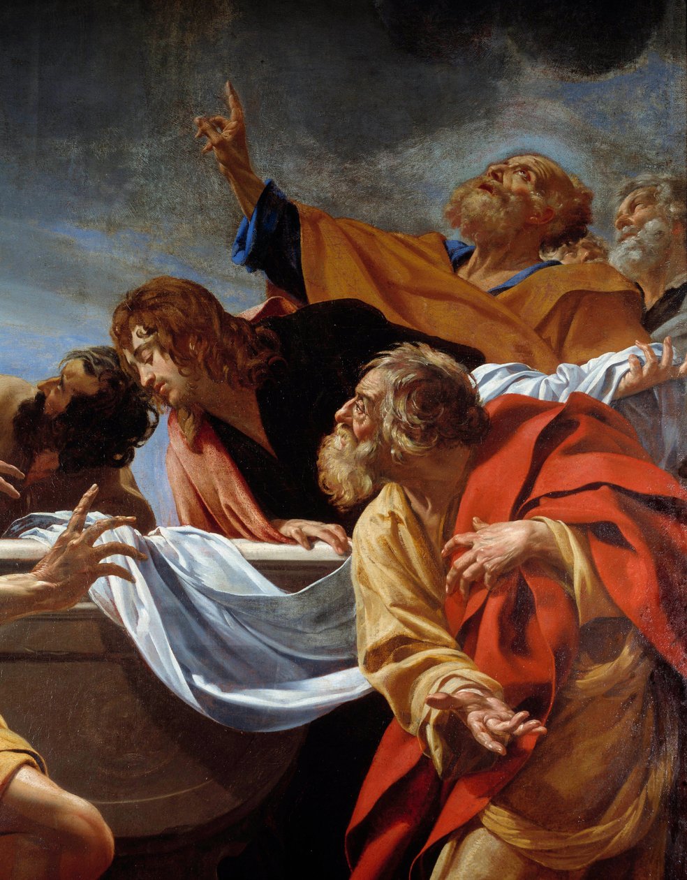 Bakire Mezarındaki Apotres Simon Vouet (1590-1649) 17. yüzyıl Paris, Eglise Notre Dame des Champs tarafından yapılan bir resmin detayı by Simon Vouet