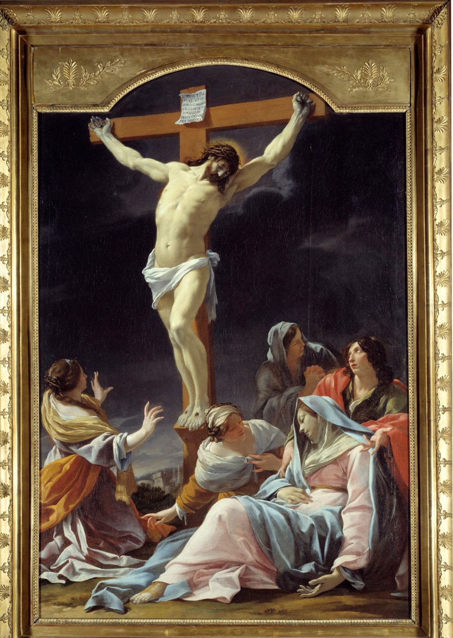 Simon Vouet (1590-1649) tarafından Çarmıha Gerilme Tablosu 17. yüzyıl Güneşi. 2,16x1,46 m Lyon, Güzel Sanatlar Müzesi by Simon Vouet