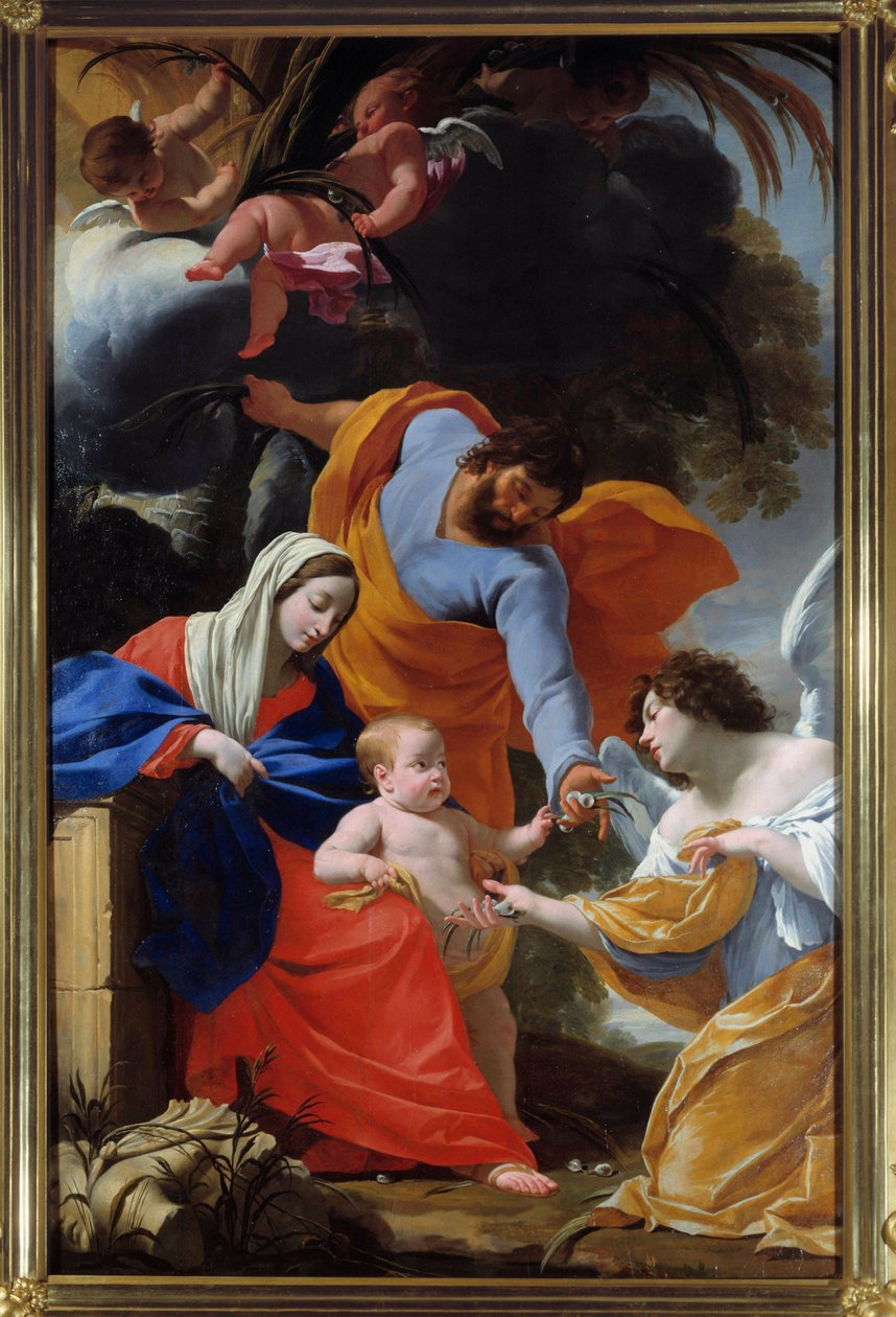 Kutsal Ailenin Geri Kalanı Tablosu, Simon Vouet (1590-1649) 1639 Grenoble, Musee des Beaux Arts by Simon Vouet