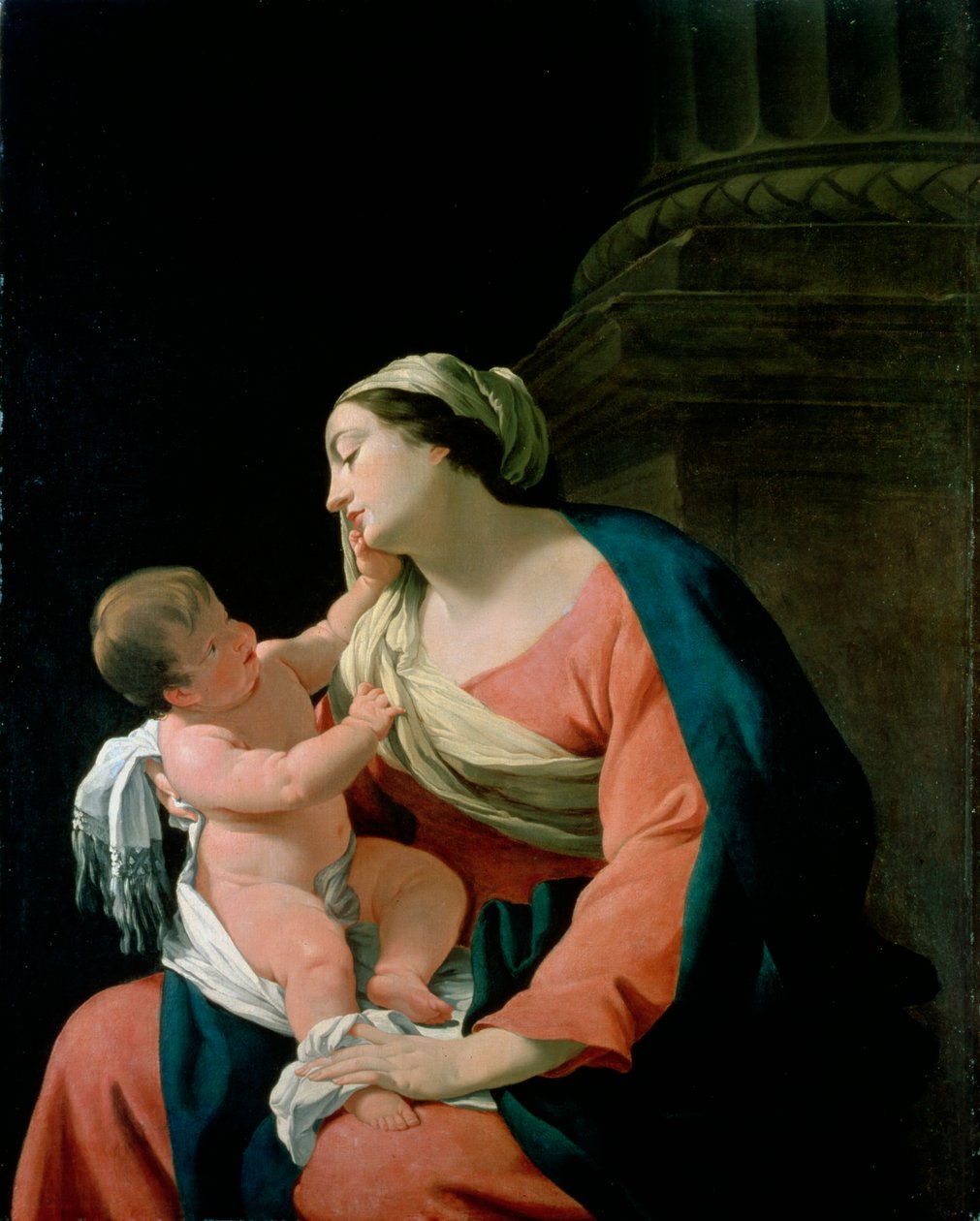 Sütunun Bakiresi ve Çocuğu, c1639-1640 by Simon Vouet