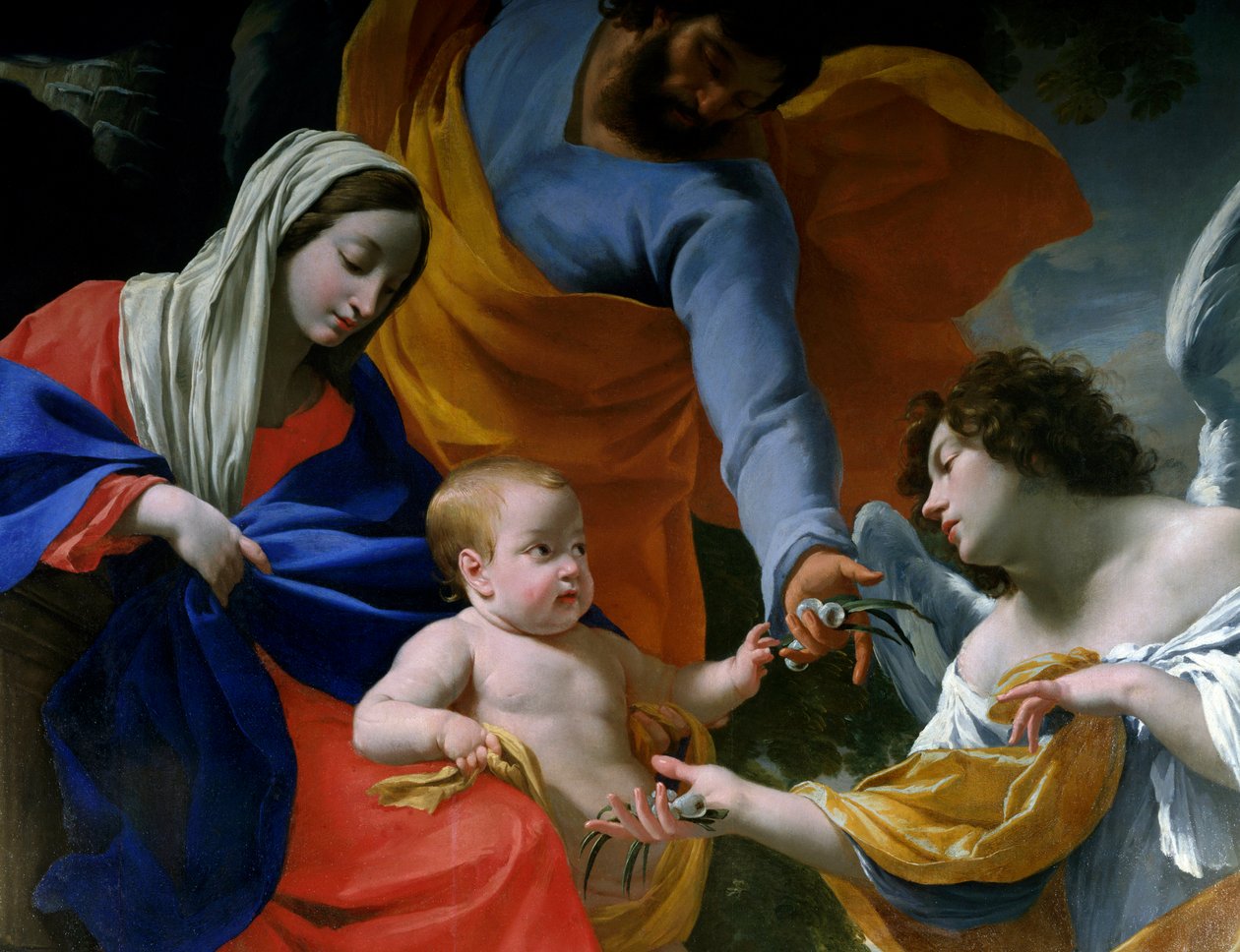 Kutsal Aile Detayının geri kalanı. Resim Simon Vouet (1590-1649) 1639 Grenoble, Musee des Beaux Arts by Simon Vouet