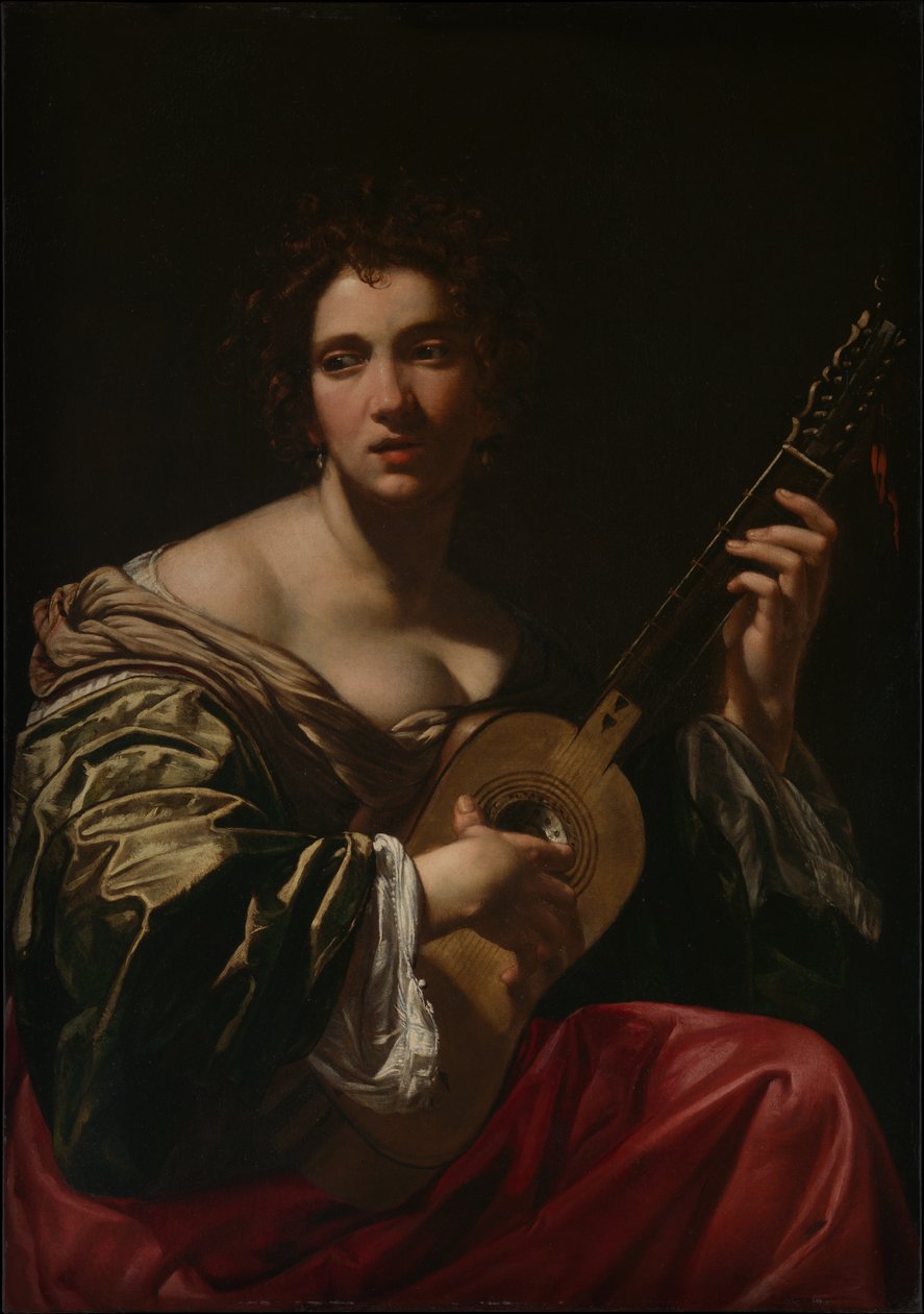 Gitar Çalan Kadın, ca. 1618. by Simon Vouet