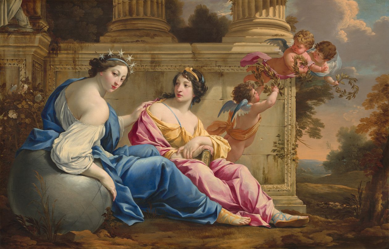 Muses Urania ve Calliope by Simon Vouet and Studio