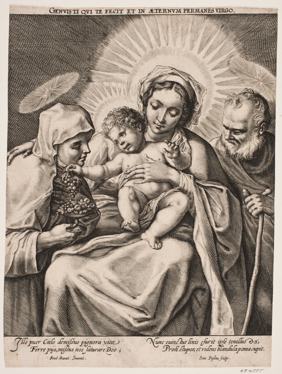Kutsal Aile ve St. Clara by Simon de Pas