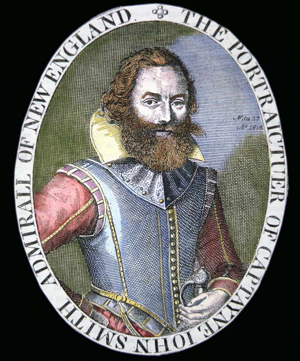 Kaptan John Smith (1580-1631) (renkli gravür) by Simon de Passe