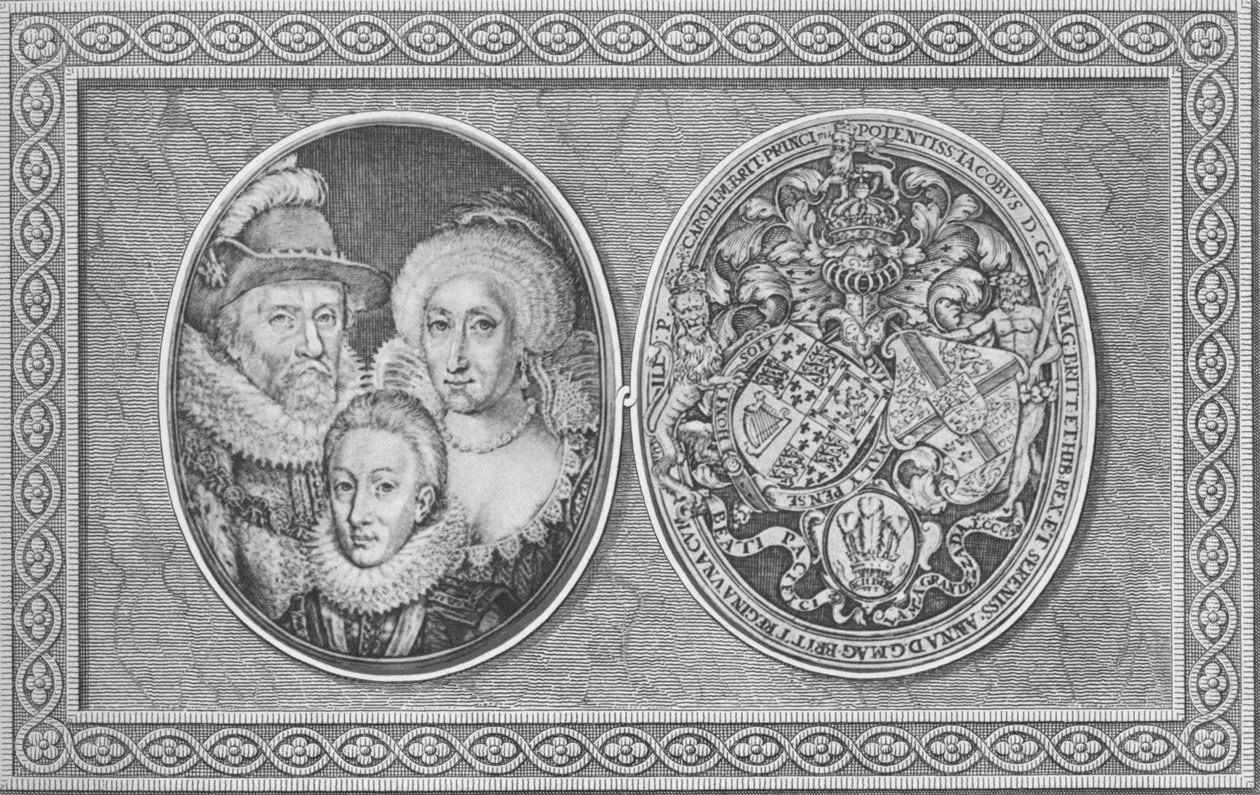 Danimarkalı James I Anne ve Galler Prensi Henry, 1612, 1904 by Simon de Passe