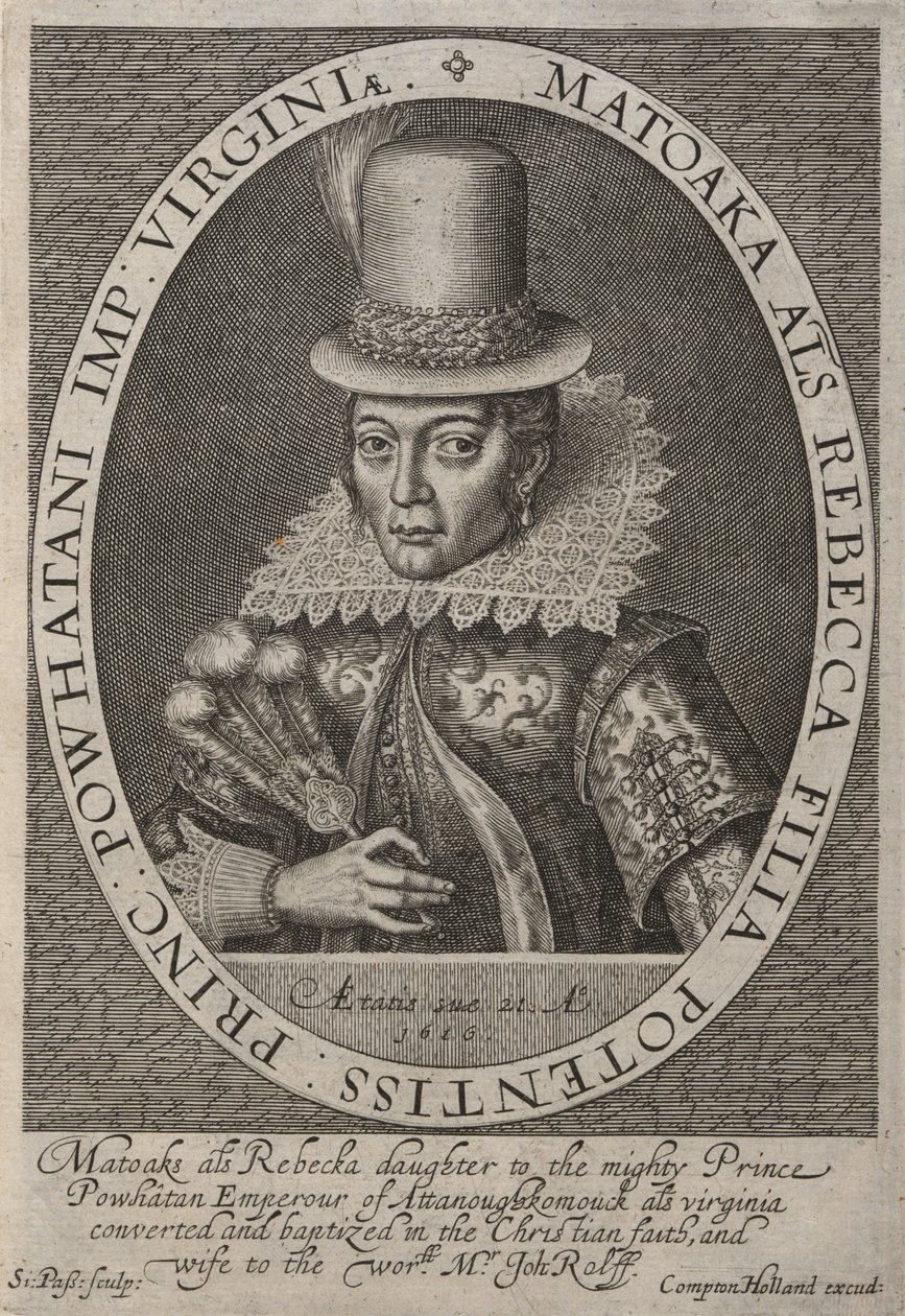 Pocahontas (1595-1617 civarı) by Simon de Passe