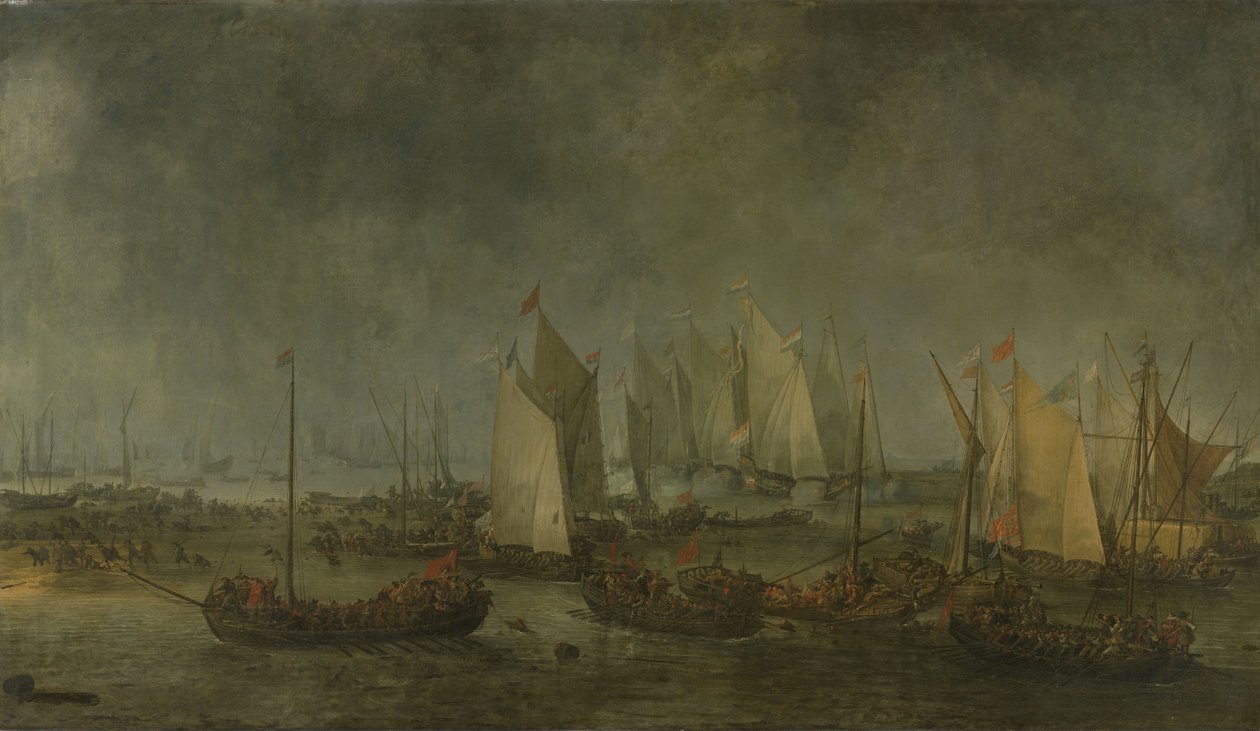12-13 Eylül 1631 Gecesi Hollanda ve İspanyol Filoları Arasında Slaak Savaşı by Simon de Vlieger