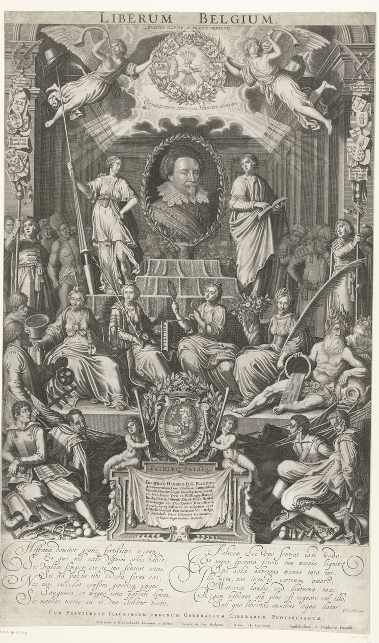 Frederik Hendrik Din ve Özgürlük Koruyucusu Olarak, 1628 Liberum Belçika (nesne üzerindeki başlık) by Simon van de Passe