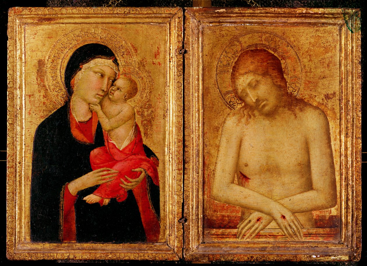 Pieta ve Bakire ve Çocuk by Simone Martini