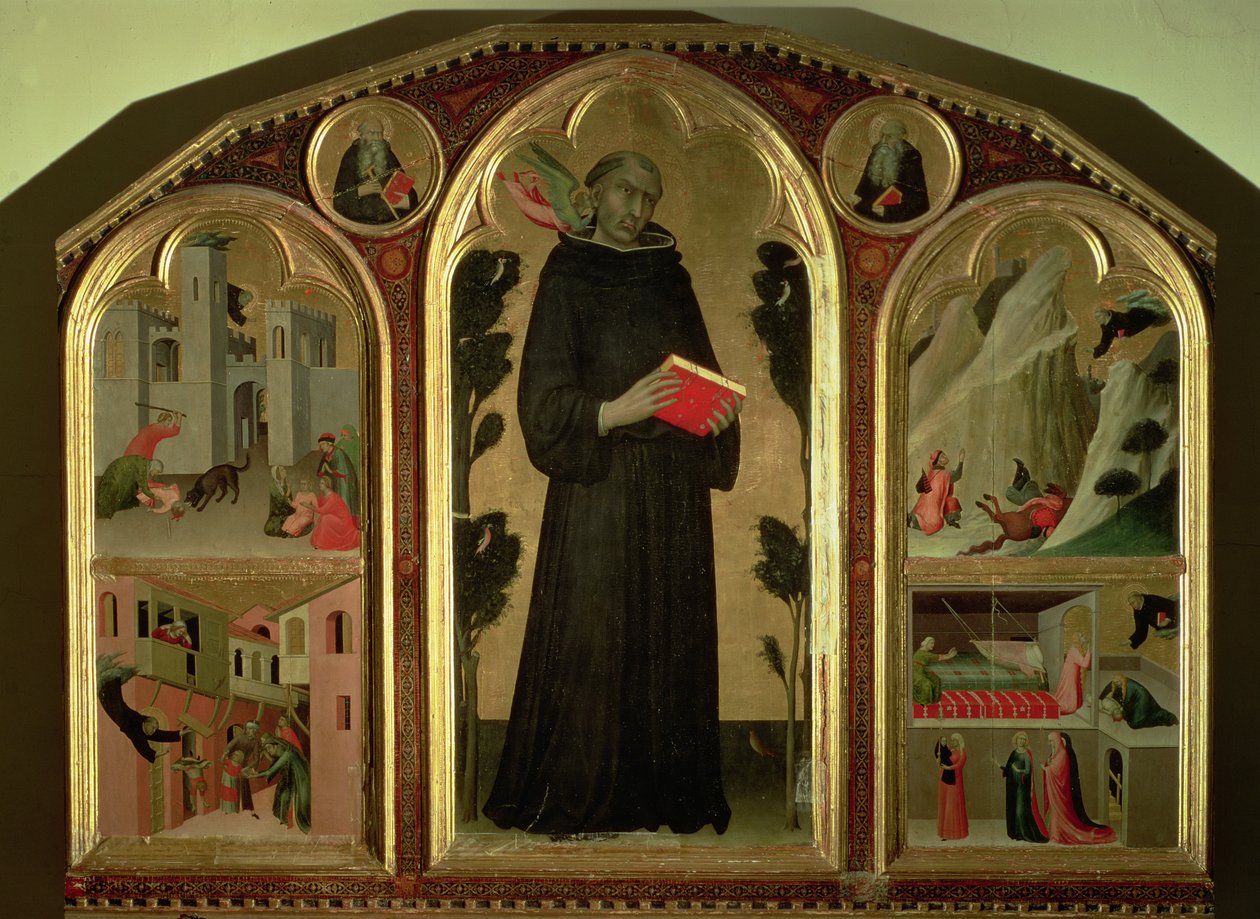 Dört mucizesiyle Kutsal Agostino Novello Altarpiece, c.1328 by Simone Martini