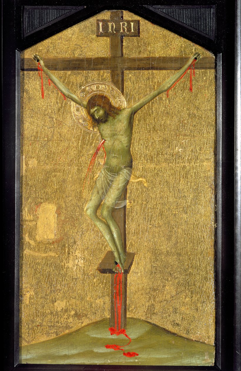 İsa çarmıhta, c.1340 (panelde tempera ve altın) by Simone Martini