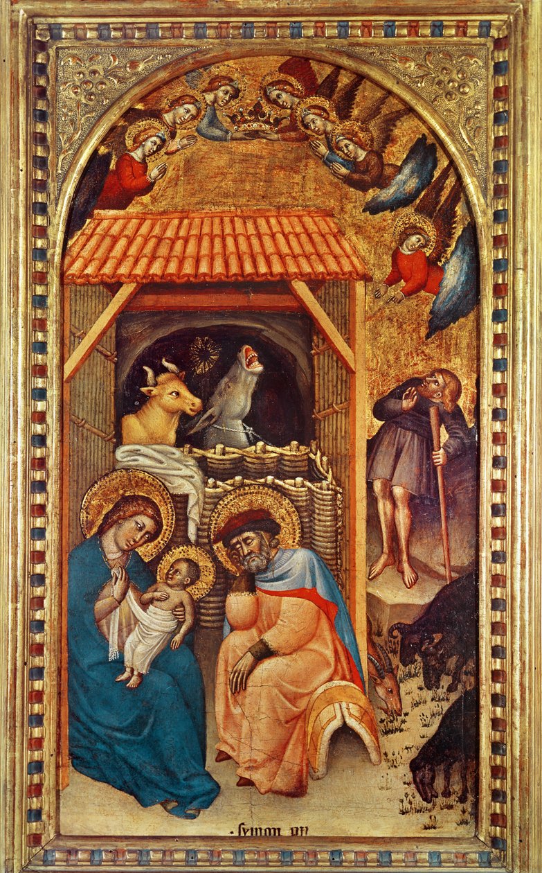 Doğuş, c.1380 (panelde sıcaklık) by Simone dei Crocifissi