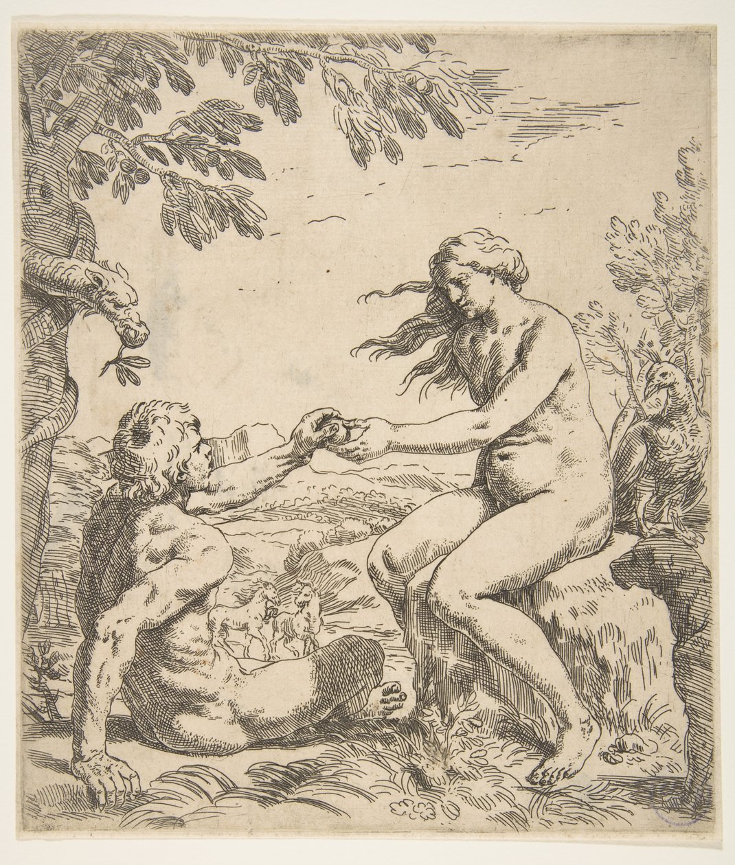 Adem ve Havva, M.Ö. 1639. by Simone Cantarini