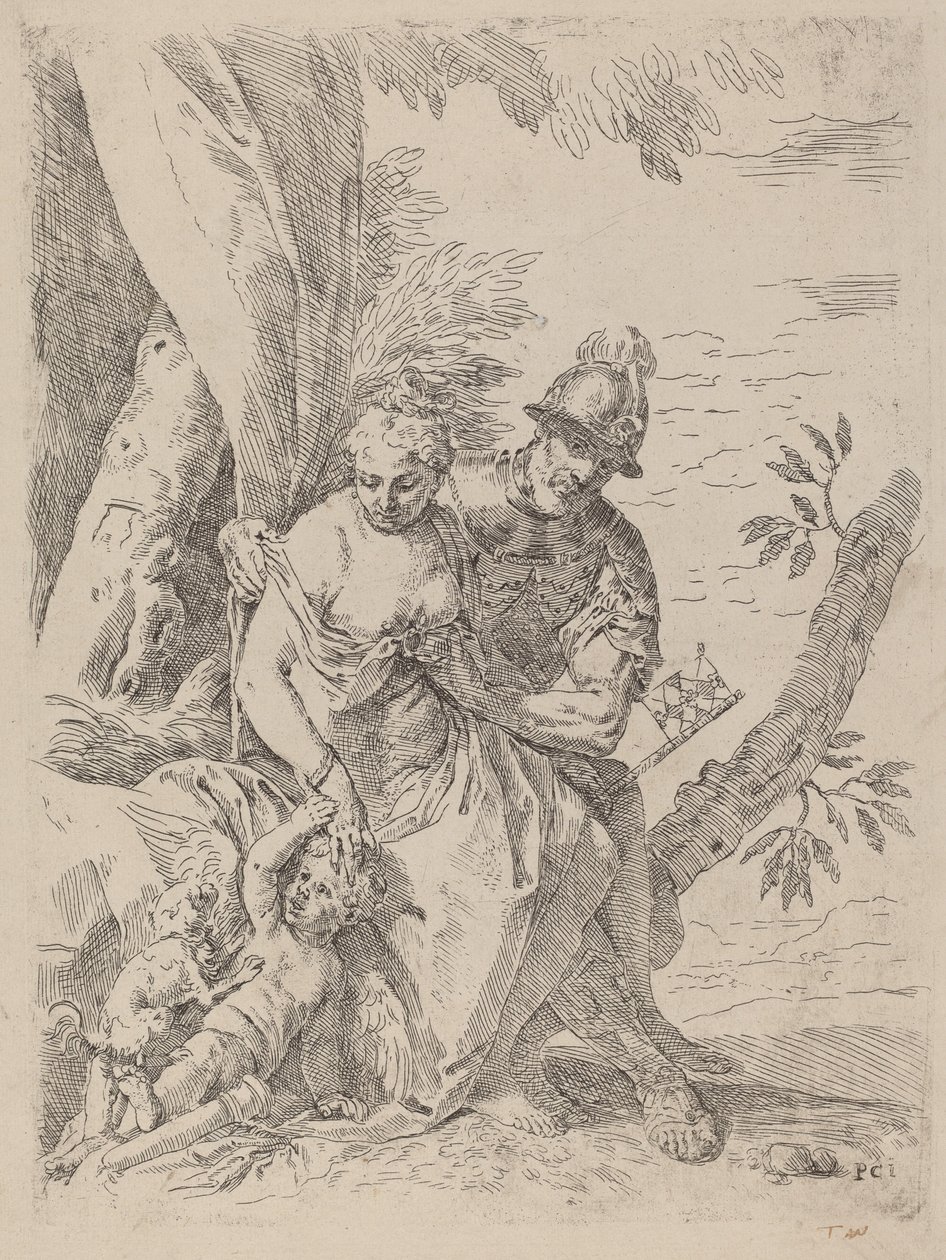 Mars, Venüs ve Aşk Tanrısı by Simone Cantarini after Veronese