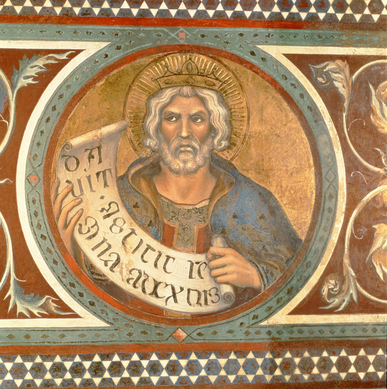 Maesta: David, çerçeveden detay by Simone Martini
