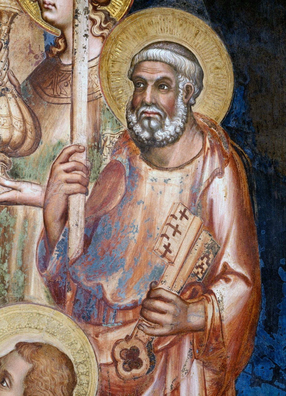 Maesta, Aziz Petrus detayı, 1315 fresk by Simone Martini