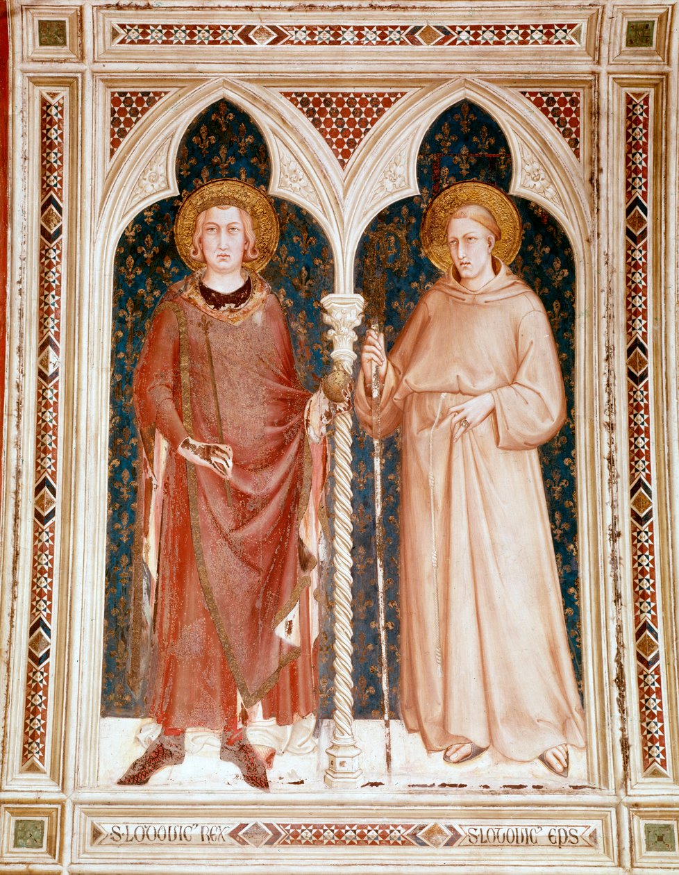 Louis IX ve Anjou St. Louis (Toulouse) (fresk) by Simone Martini