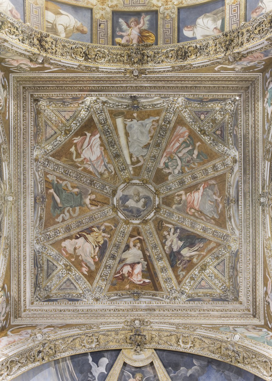 Melekler ve Nimet Tanrı (fresk) by Simone Veneziano Peterzano