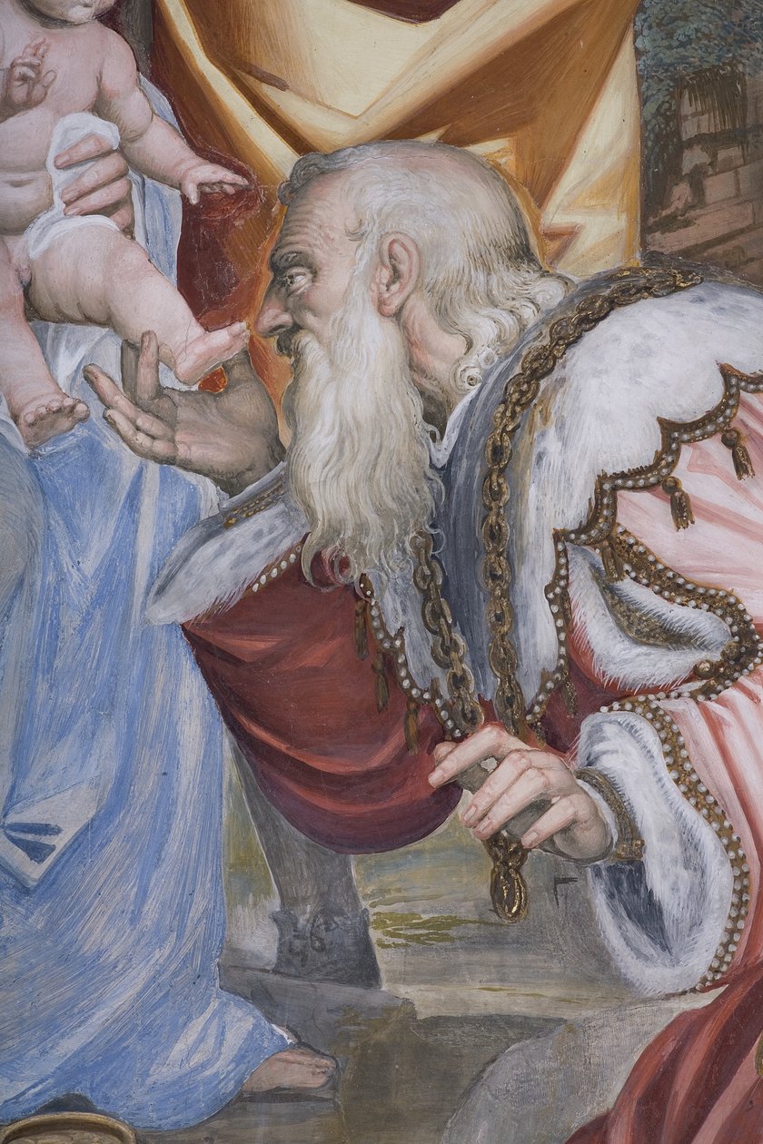 The Adoration of the Magi, Presbitery, 1578-82 (3497103 detayı) by Simone Veneziano Peterzano