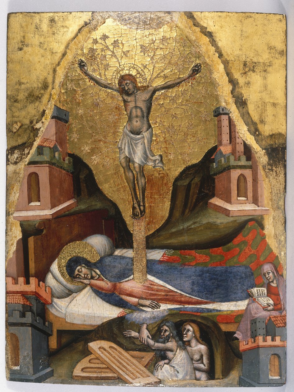 The Dream of the Virgin, c.1365–80 (yumuşak ahşap panelde yumurta tempera ve yaldız) by Simone dei Crocifissi