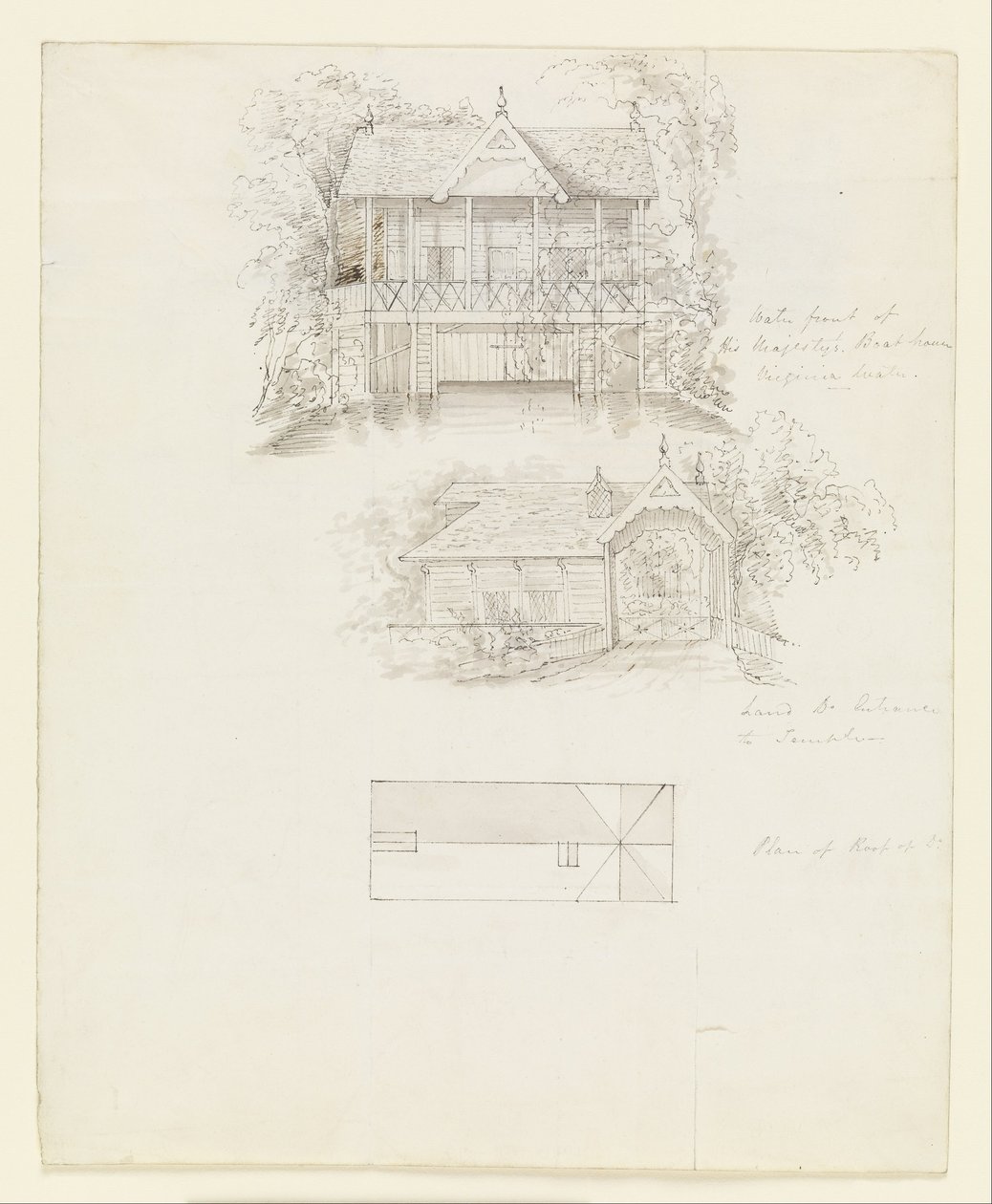 Tekne Evi, Virginia Suyu; Verso- Bulaşıkhane, Virginia Su by Sir Jeffry Wyatville