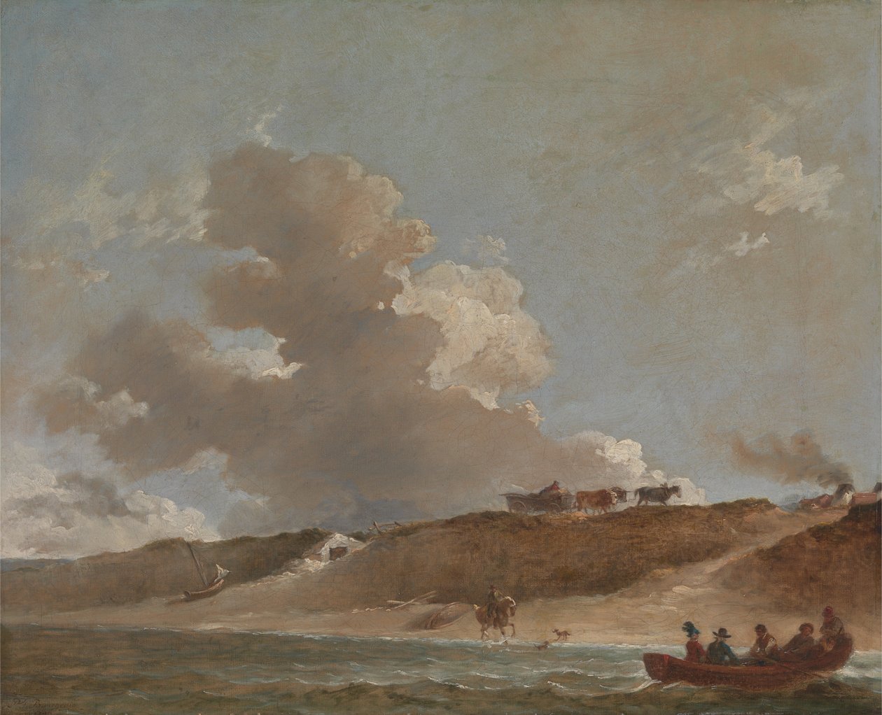 Feribot Teknesi ile Sahil Manzarası by Sir Peter Francis Bourgeois