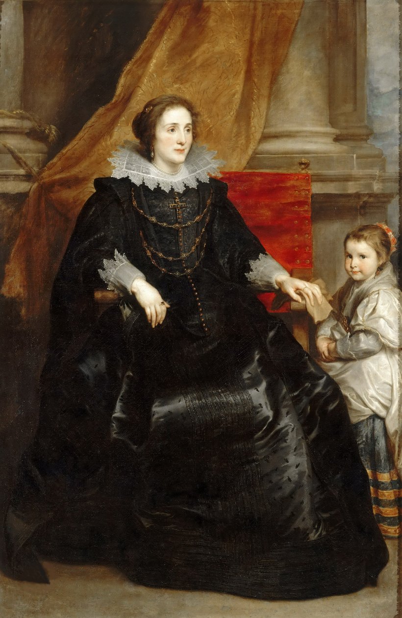 Kızıyla birlikte seçkin bir bayanın portresi, yaklaşık 1632. by Sir Anthony van Dyck