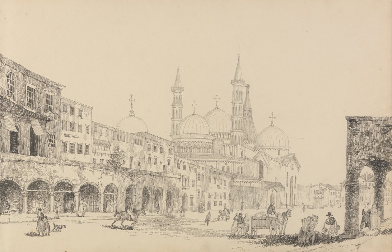 Tirol ve İtalya'da 30 Görünümden oluşan Albüm: Saint Antonio Kilisesi - Padua 3.r Kasım 1840 by Sir Charles D
