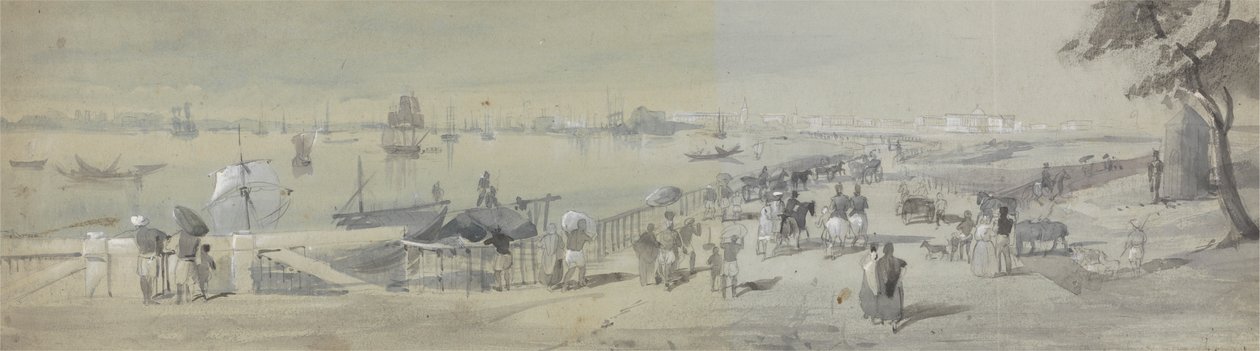 Fort William'ın Su Kapısının Girişinden Kalküta'nın Genel Görünümü by Sir Charles DOyly