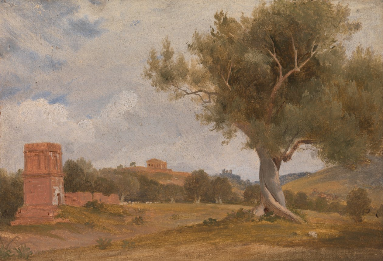 Concord Tapınağı ve Juno ile Sicilya'daki Girgenti'den Bir Görünüm by Sir Charles Lock Eastlake