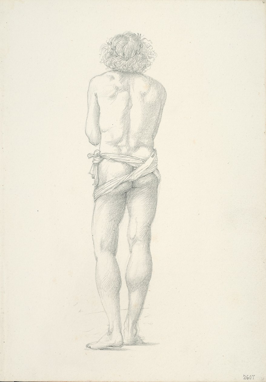 Çıplak Erkek Ayakta Arkadan Görünüm by Sir Edward Burne Jones