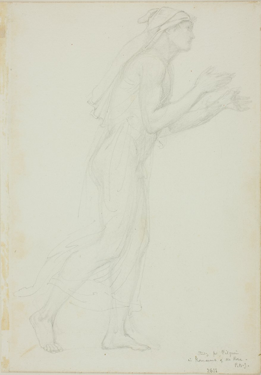 Gül Romanında Hacı için Çalışma by Sir Edward Burne Jones