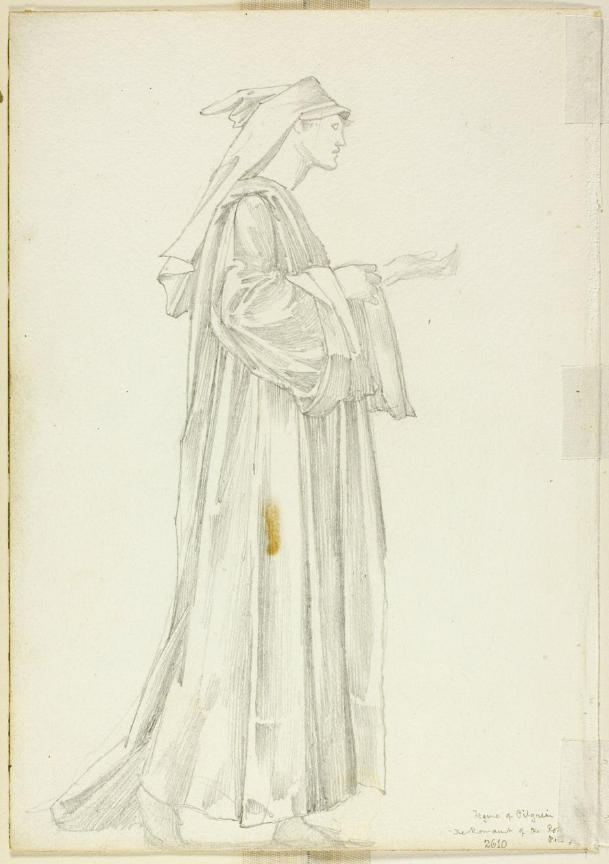 Gül Romanı için Pilgrim Çalışması by Sir Edward Burne Jones