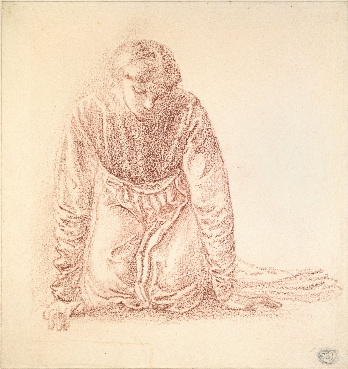 Diz çökmüş kadın figürü, 19. yüzyıl sonu by Sir Edward Coley Burne Jones