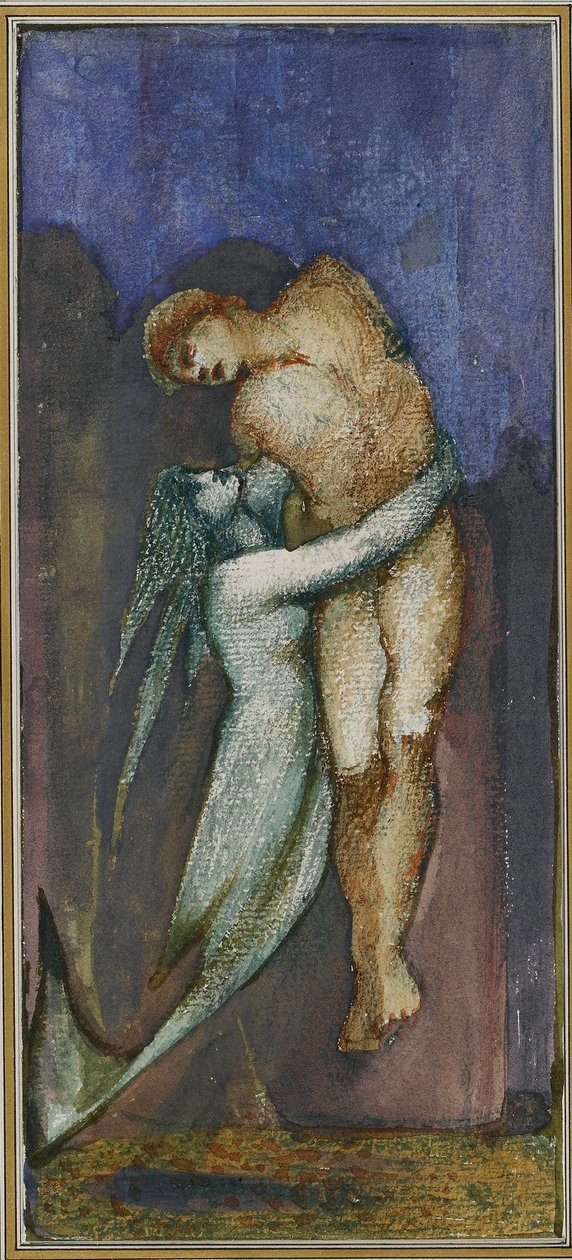 kırk sekiz çizimlik Albümden deniz kızı ve boğulmuş denizci, c1853-1898 by Sir Edward Coley Burne Jones